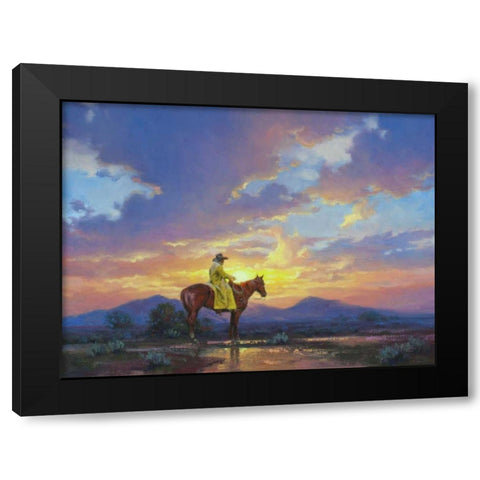 Sun Burn Black Modern Wood Framed Art Print by Sorenson, Jack