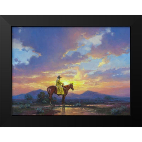 Sun Burn Black Modern Wood Framed Art Print by Sorenson, Jack