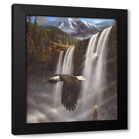 Eagle Portrait Black Modern Wood Framed Art Print by Stans, Leo