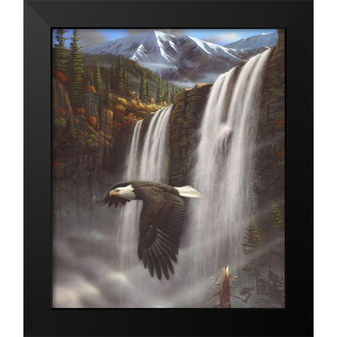 Eagle Portrait Black Modern Wood Framed Art Print by Stans, Leo