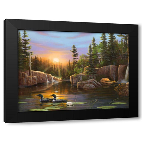 Evening Solitude Black Modern Wood Framed Art Print with Double Matting by Stans, Leo