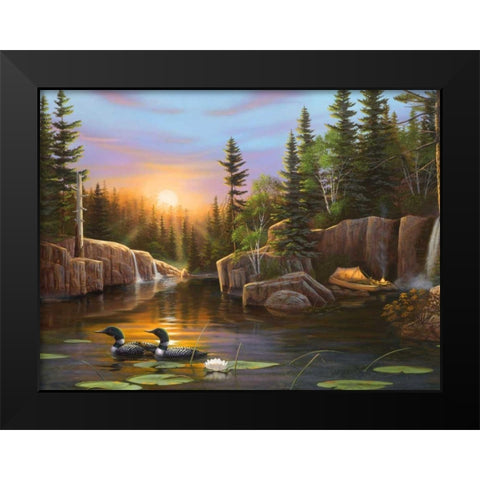 Evening Solitude Black Modern Wood Framed Art Print by Stans, Leo
