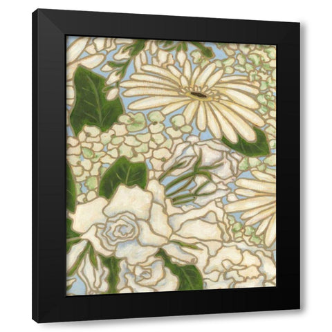 White Flower Spray II Black Modern Wood Framed Art Print by Deans, Karen