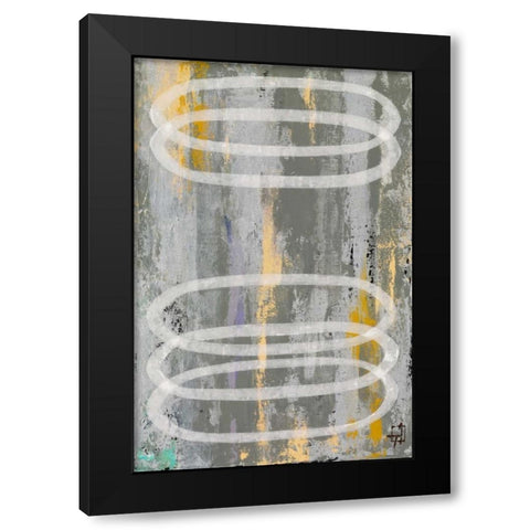 Circles 2-3 Black Modern Wood Framed Art Print by Avondet, Natalie