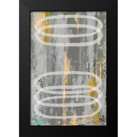 Circles 2-3 Black Modern Wood Framed Art Print by Avondet, Natalie