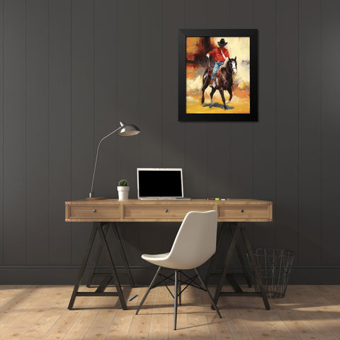 Rodeo Style Black Modern Wood Framed Art Print by Chapman, Julie T.