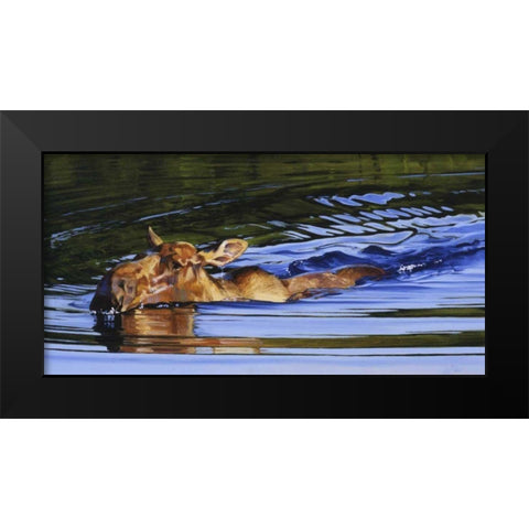 Bathing Beauty Black Modern Wood Framed Art Print by Chapman, Julie T.