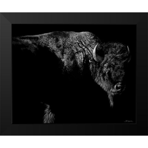 Enduring Black Modern Wood Framed Art Print by Chapman, Julie T.