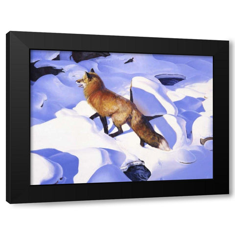 Fire and Ice Black Modern Wood Framed Art Print by Chapman, Julie T.