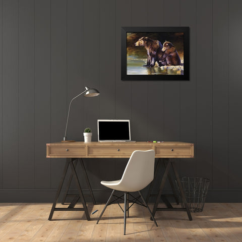 Mother Love Black Modern Wood Framed Art Print by Chapman, Julie T.