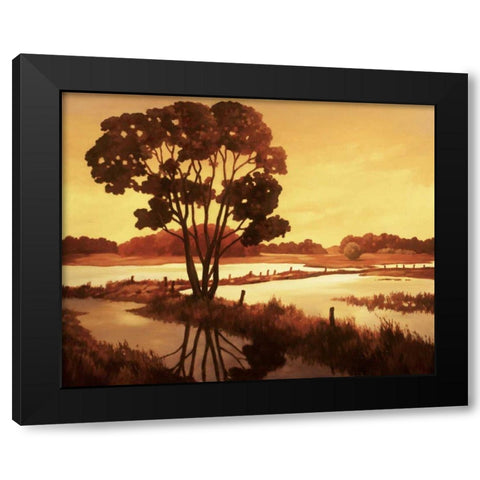 Evening Water II Black Modern Wood Framed Art Print with Double Matting by Reynolds, Graham