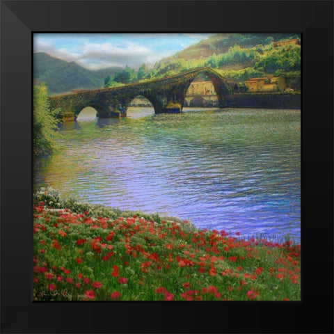 River Bridge Black Modern Wood Framed Art Print by Vest, Chris