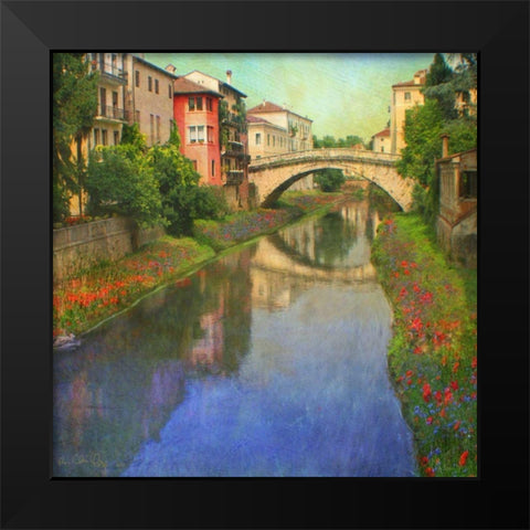 Stream Bridge Black Modern Wood Framed Art Print by Vest, Chris