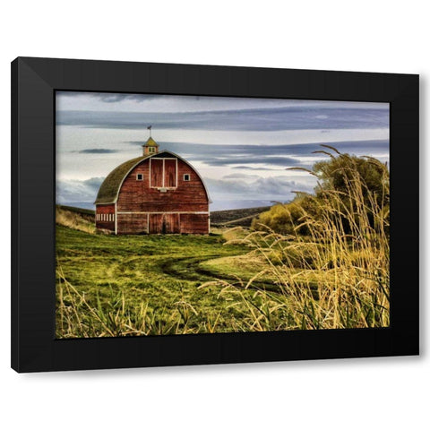 Palouse Barn Black Modern Wood Framed Art Print with Double Matting by Chester, Colby
