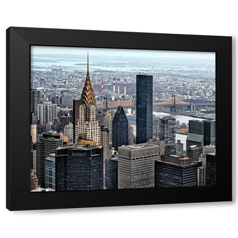 Chrysler and Queens Black Modern Wood Framed Art Print by Chester, Colby