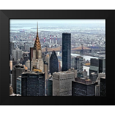 Chrysler and Queens Black Modern Wood Framed Art Print by Chester, Colby
