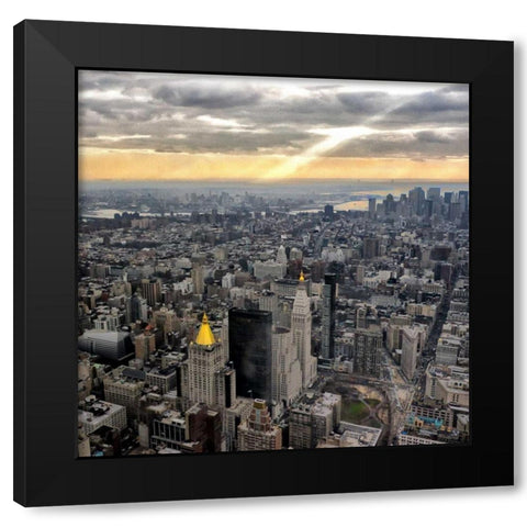 Gold Tones Black Modern Wood Framed Art Print with Double Matting by Chester, Colby