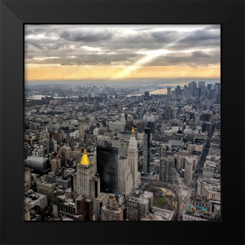 Gold Tones Black Modern Wood Framed Art Print by Chester, Colby
