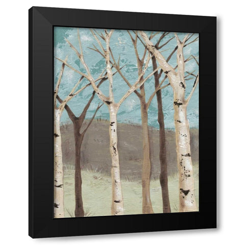Blue Birches I Black Modern Wood Framed Art Print by Reynolds, Jade