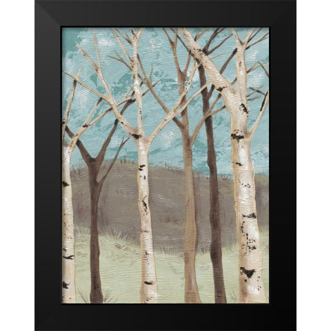 Blue Birches I Black Modern Wood Framed Art Print by Reynolds, Jade