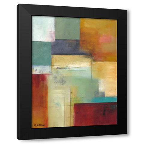 Abstract Green Black Modern Wood Framed Art Print with Double Matting by Green-Aldridge, Willie