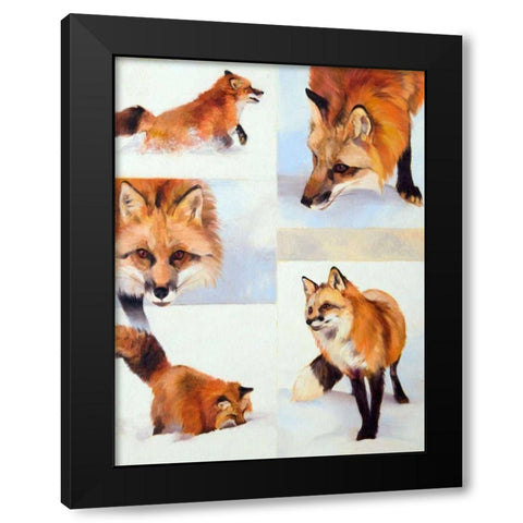 Vulpes V Black Modern Wood Framed Art Print by Chapman, Julie T.
