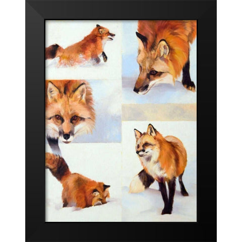 Vulpes V Black Modern Wood Framed Art Print by Chapman, Julie T.
