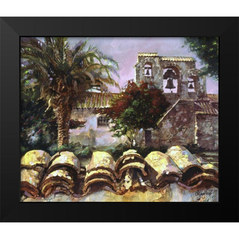 Wall at San Miguel Black Modern Wood Framed Art Print by Hadfield, Clif