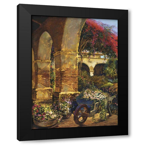 Columns Adorned Black Modern Wood Framed Art Print by Hadfield, Clif