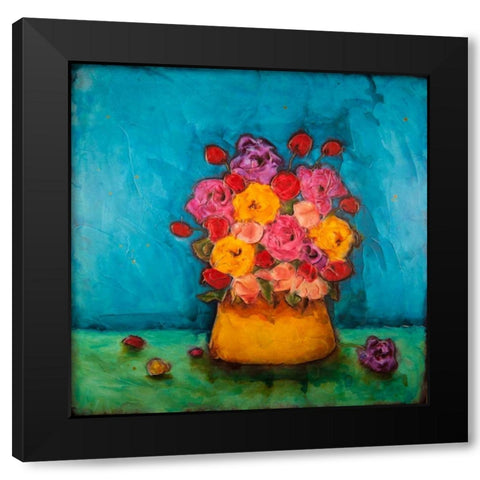 Bucket of Beauty Black Modern Wood Framed Art Print by Quin, Marabeth