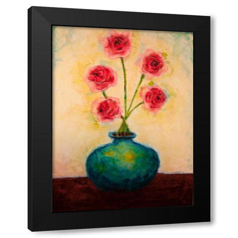 Big Blue Vase Black Modern Wood Framed Art Print with Double Matting by Quin, Marabeth