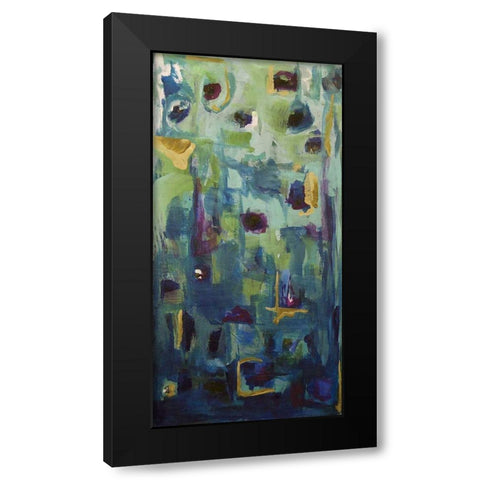 Abstract EXP II Black Modern Wood Framed Art Print with Double Matting by Quin, Marabeth