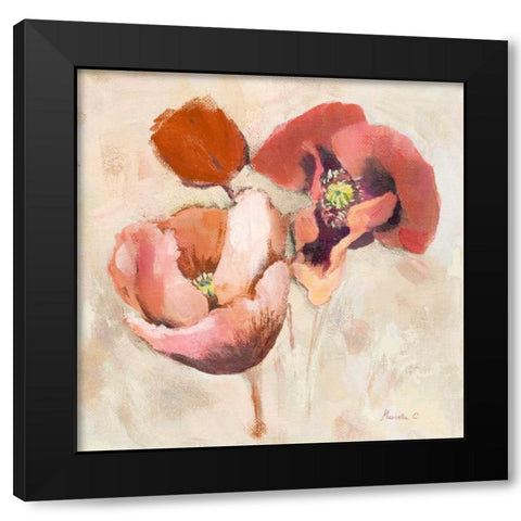 Painted Poppies Black Modern Wood Framed Art Print by Cohen, Marietta
