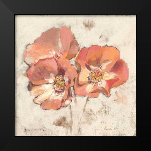 Painted Roses Black Modern Wood Framed Art Print by Cohen, Marietta