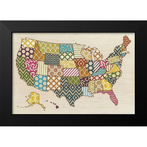 United Patterns Black Modern Wood Framed Art Print by Vess, June Erica