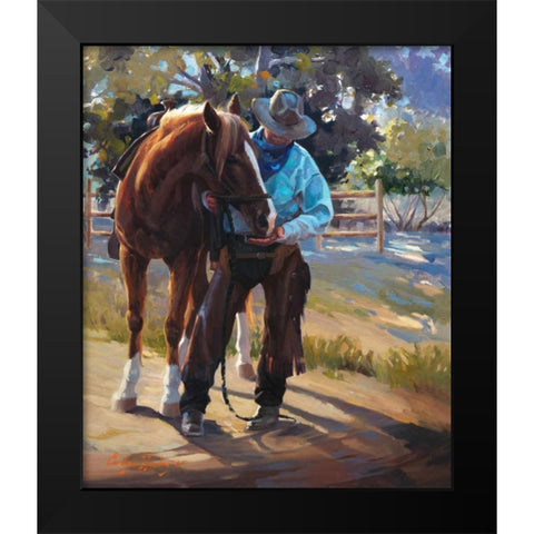 Pardners Black Modern Wood Framed Art Print by Hawley, Carolyne