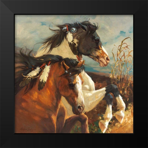 Wind Voyager Black Modern Wood Framed Art Print by Hawley, Carolyne