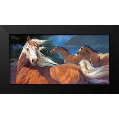 Storm Chasers Black Modern Wood Framed Art Print by Hawley, Carolyne