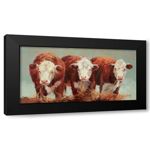 Three of a Kind Black Modern Wood Framed Art Print by Hawley, Carolyne