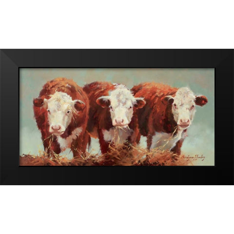 Three of a Kind Black Modern Wood Framed Art Print by Hawley, Carolyne