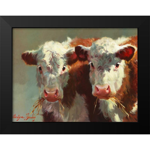 Cow Belles Black Modern Wood Framed Art Print by Hawley, Carolyne