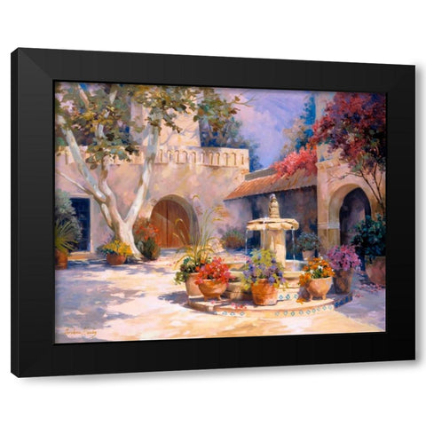La Fuente Black Modern Wood Framed Art Print with Double Matting by Hawley, Carolyne