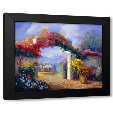 Garden Peace Black Modern Wood Framed Art Print with Double Matting by Hawley, Carolyne