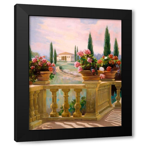 Tuscany Morning Black Modern Wood Framed Art Print by Hawley, Carolyne