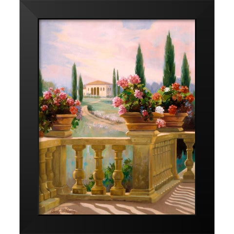 Tuscany Morning Black Modern Wood Framed Art Print by Hawley, Carolyne