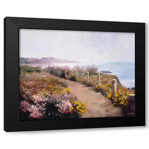 Wildflowers Black Modern Wood Framed Art Print with Double Matting by Hawley, Carolyne