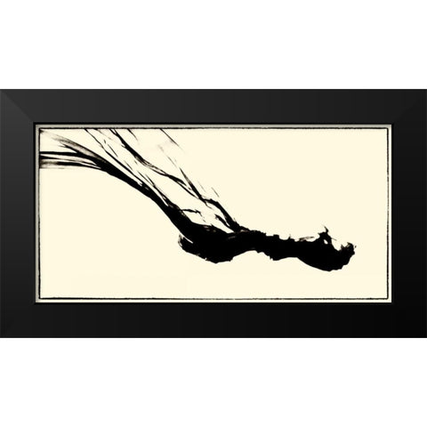 Silk Ink III Black Modern Wood Framed Art Print by Ling, Tang