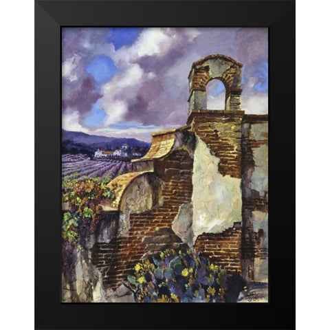 Mission Vineyard Black Modern Wood Framed Art Print by Hadfield, Clif