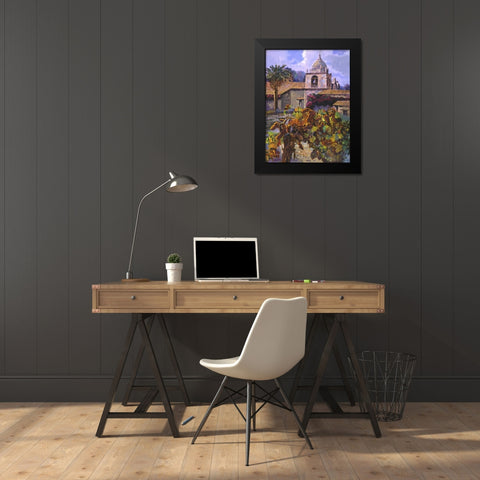 Vineyard at San Miguel Black Modern Wood Framed Art Print by Hadfield, Clif