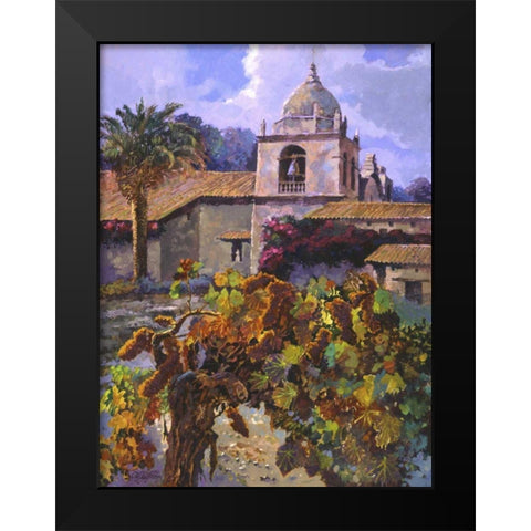 Vineyard at San Miguel Black Modern Wood Framed Art Print by Hadfield, Clif